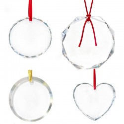 Hanging Glass and Crystal Ornament Christmas Engraving Blank