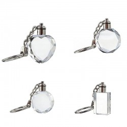 crystal keychain blank with led engraving 