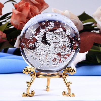 Pet memorial bubble crystal ball on stand