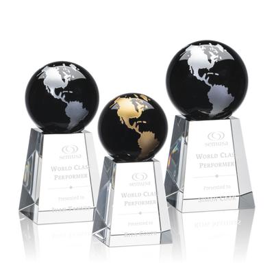 Crystal globe awards and trophies