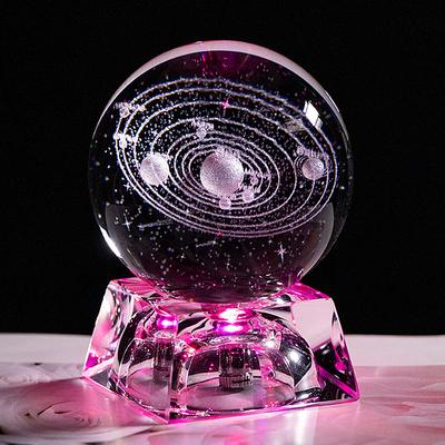 3D galaxy crystal ball on LED base